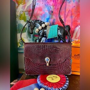 Ultra Rare Vintage GUCCI Alligator Crocodile Luxury Handbag Purse Bag Clutch ❤️